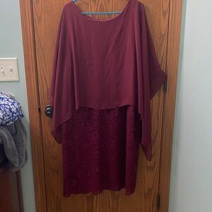 Ronni Nicole Asymmetrical Burgundy Dress size 20w